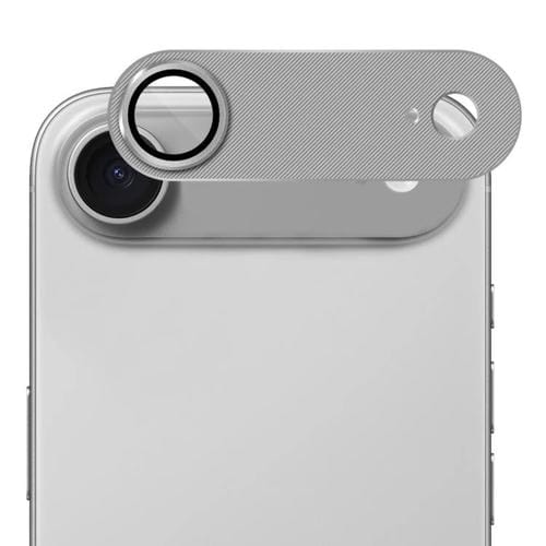 Película protectora de lente de vidrio templado ENKAY con textura de CD y aleación de aluminio para iPhone 17 Air (gris)