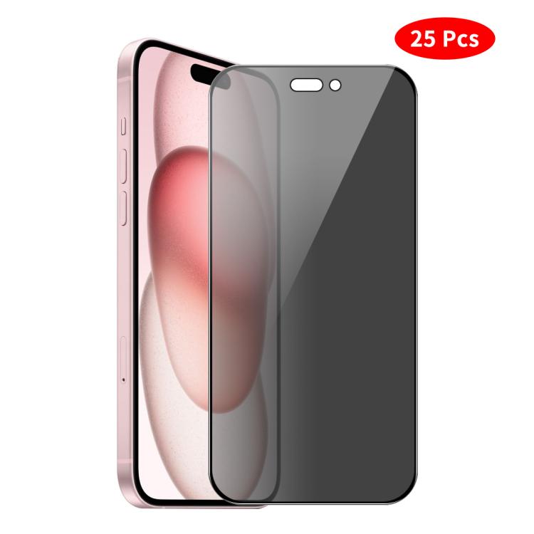 JUNSUNMAY - 25 películas de vidrio templado con impresión de seda y cobertura total para iPhone 15