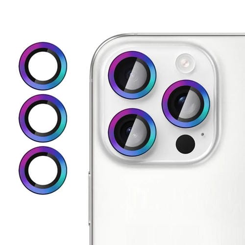 For iPhone 15 Pro Max Kalebol No Flicker Ultra-Thin Individual Camera Lens Tempered Glass Film(Dazzling Colors)