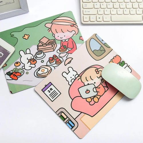 5 Pcs Mouse Pad Creativo Cartoon Conejo Niña para Laptop Estudiante (Sofá)