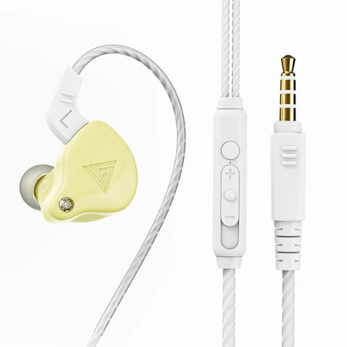 Auriculares In-Ear Qkz Ak6-X Subwoofer Cableado Deportivos 3.5mm (Amarillo)