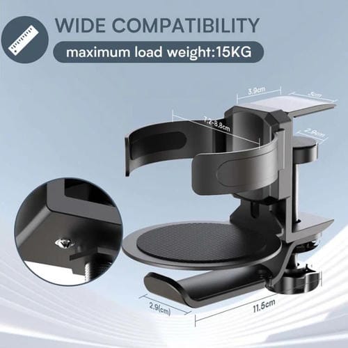 Soporte giratorio para taza y auriculares Hager Monitor (Moonlight Silver)