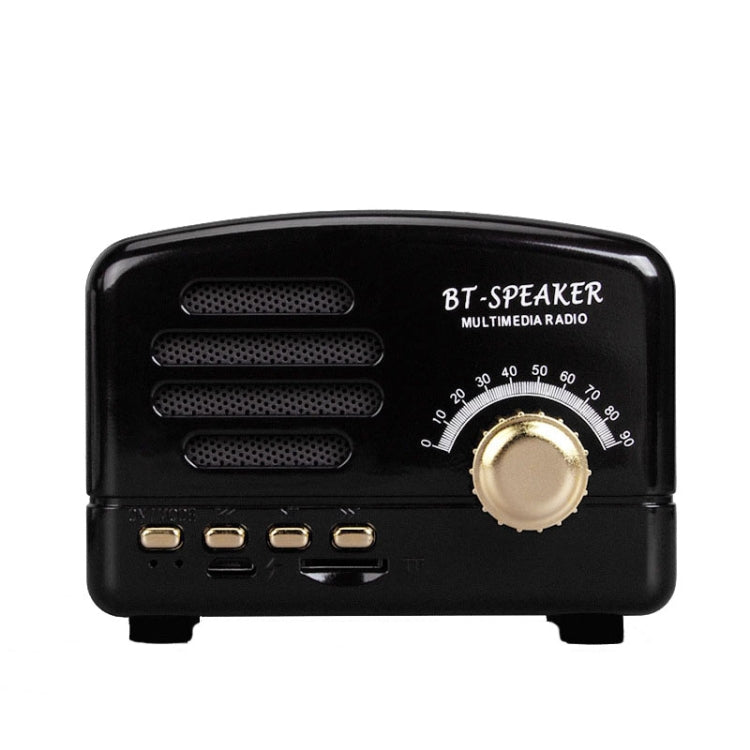 Mini Altavoz Bluetooth Bt01 Retro Radio Portátil Tarjeta TF (Negro)