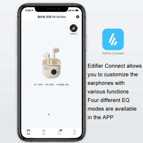 Auriculares Inalámbricos Deportivos Edifier To-U3 Plus Bluetooth Reducción de Ruido (Blanco)