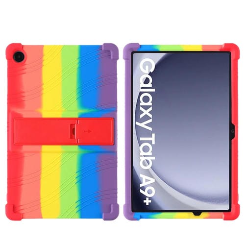 Funda Protectora Silicona Samsung Galaxy Tab A9+ con Soporte (ArcoĂris)