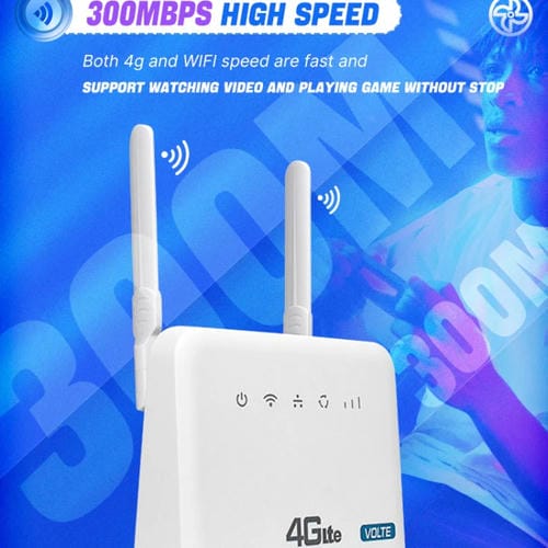 Enrutador de Tarjeta SIM Inalámbrico 4G WIFI6 Volte CPE Versión Europea con RJ45 y RJ11 (Enchufe UE)