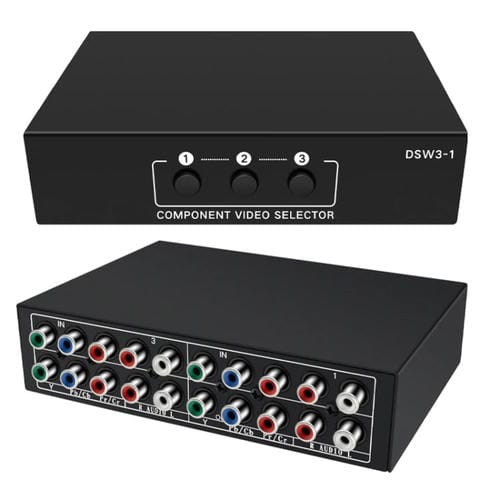 Selector de Vídeo por Componentes 3 en 1 con Salida YPbPr