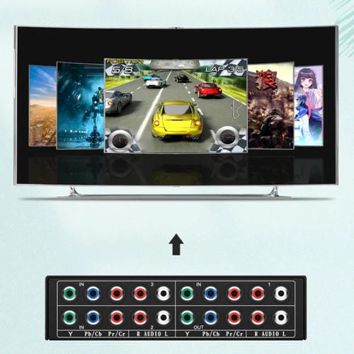 Selector de Vídeo por Componentes 3 en 1 con Salida YPbPr