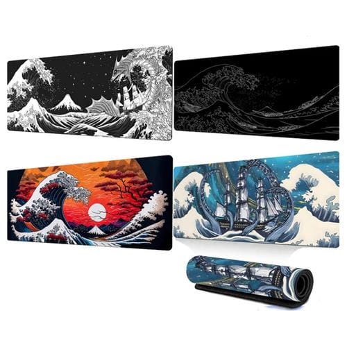 Alfombrilla de Ratón Big Wave 300 x 800 x 2 mm Goma Antideslizante para Juegos (N.º 2)