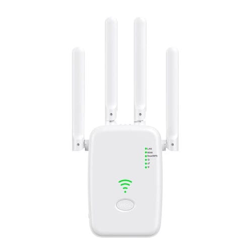 Repetidor Inalåmbrico Urant U11 300 Mbps 2,4 GHz Amplificador Señal WIFI Compatible WPS Enchufe Britånico (Blanco)