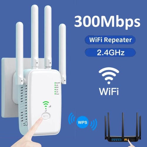 Repetidor Inalåmbrico Urant U11 300 Mbps 2,4 GHz Amplificador Señal WIFI Compatible WPS Enchufe Britånico (Blanco)