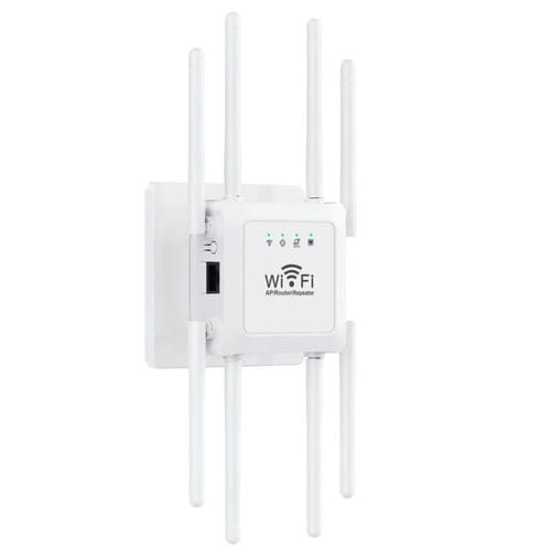 Repetidor Inalåmbrico U18 300 Mbps 2,4 G Amplificador de Señal WIFI 8 Antenas Enchufe Estadounidense (Blanco)