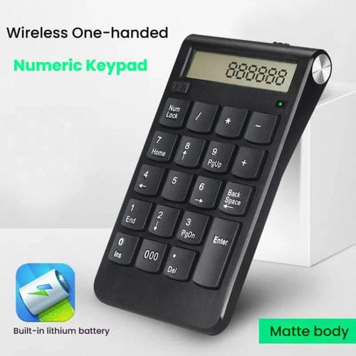 Teclado Numérico Digital Inalámbrico Recargable con Pantalla de Modo Dual 2,4 G para Cajero de Oficina