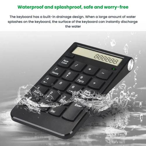 Teclado Numérico Digital Inalámbrico Recargable con Pantalla de Modo Dual 2,4 G para Cajero de Oficina