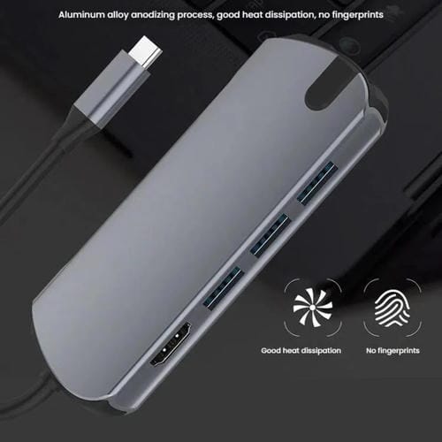 Estación de Acoplamiento USB-C 8 en 1 con Puerto Gigabit Ethernet y HDMI 4K 30 Hz