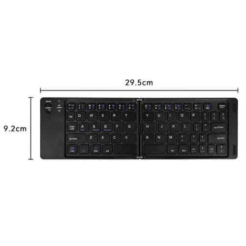 Teclados Inalámbricos Portátiles Plegables Mini B023 con Bluetooth para Teléfono Celular y Computadora (Negro)