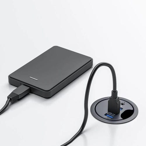 Estación de Acoplamiento con Divisor de Escritorio y 4 Puertos USB 3.0, Cable de 1,2 m