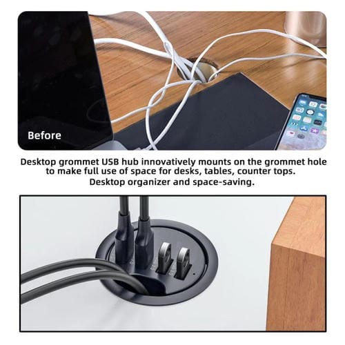 Estación de Acoplamiento Divisora para Escritorio con 3 Puertos USB 3.0, TF y SD, Cable de 1,2 m