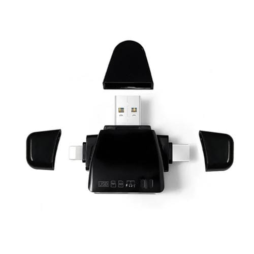 Lector de Tarjetas Universal 7 en 1 Aj-701 USB-A a USB-C y Micro USB (Negro)