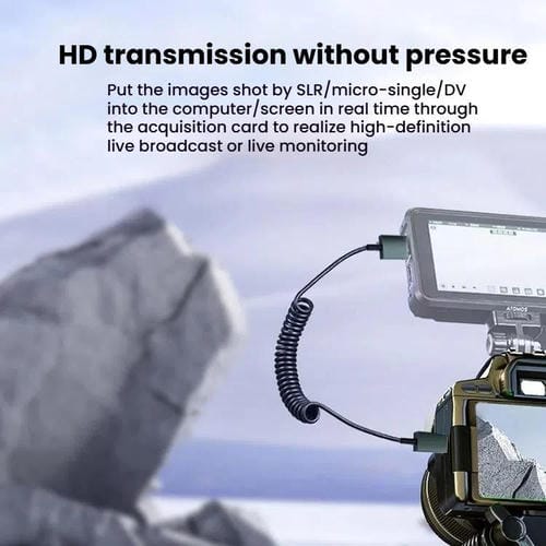 Cable de Resorte HDMI 2.1 Micro HDMI 8K 60 Hz 0,5 m con Curvatura Positiva