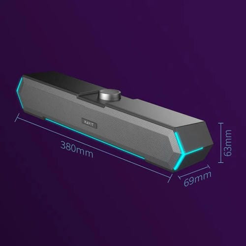 Altavoz con Cable para Computadora de Escritorio Havit M19 RGB con Efecto de Iluminación y Bluetooth (Negro)