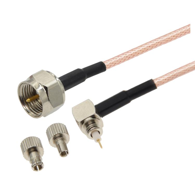 Cable Coaxial RF 30 cm conector macho F recto a conector macho doble TS9/CRC9 cable puente RG316