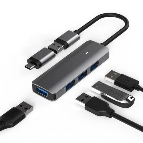 Estación de Acoplamiento Multifuncional Blueendless Type-C Expansion Dock 4 en 1 con 4 Puertos USB 3.0