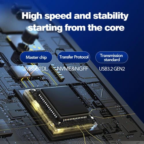 Concentrador de Disco Duro Blueendless M.2 Nvme/Sata Doble Protocolo 4K60Hz USB 10G x2 Tipo-C 10G PD100W