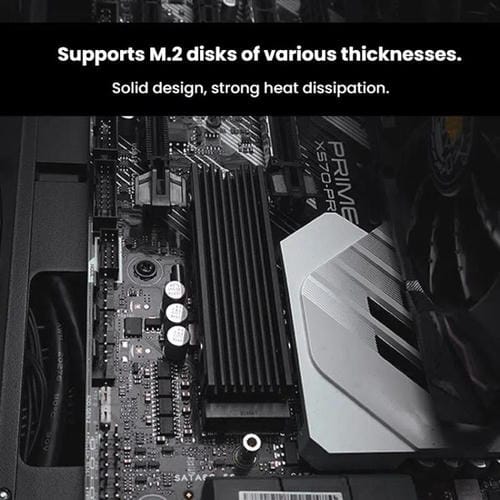 Disipador de Calor de Aluminio Finalcool para SSD Nvme M.2 2280 para PC de Escritorio y PS5 (Negro)