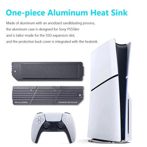 Radiador de Aleación de Aluminio Integrado PS5 Slim Pro Finalcool M.2 2280 NVMe SSD (Plateado)
