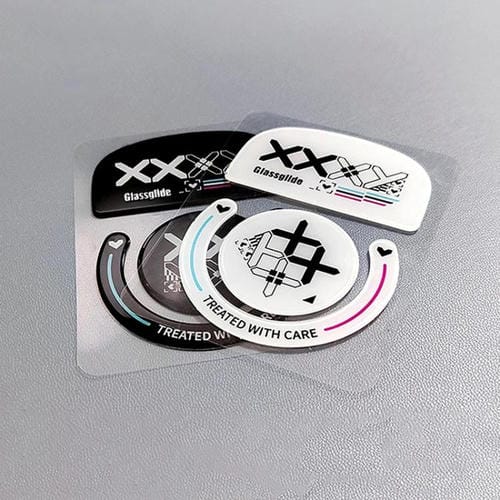 Pegatinas Antideslizantes para Pies de Ratón de Cristal Logitech GPW (Impresas en Blanco)