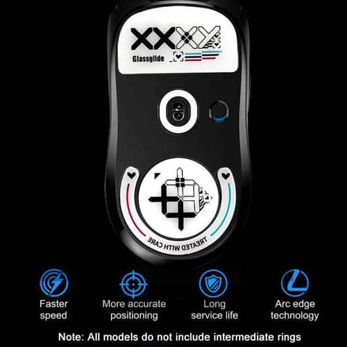 Pegatinas Antideslizantes para Pies de Ratón de Cristal Logitech GPW (Impresas en Blanco)