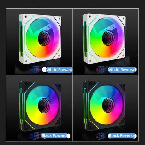 Ventilador Prism 4Rro para Caja de Ordenador 12 cm ARGB Sincronización PWM Silencioso (Marco Negro Frontal)