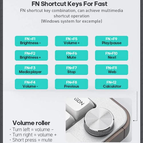 Teclado inalámbrico IMICE AN-800 Bluetooth modo dual estructura de tijera (Negro, Gris y Naranja)