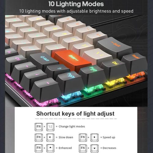 Teclado mecánico iMICE GK-690 con cable tipo C (Blanco y Rosa)