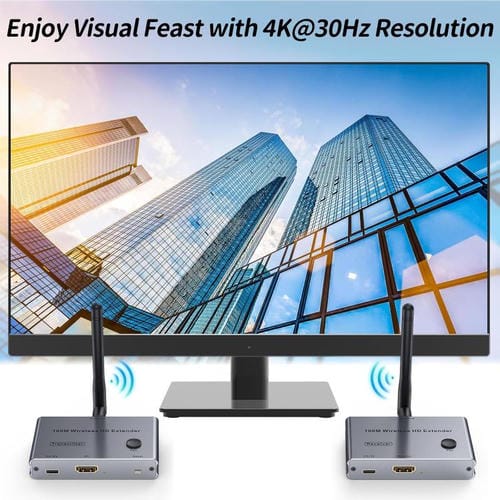 Extensor HDMI inalámbrico 2 en 1 4K 30 Hz 100 m transmisor y receptor punto a punto