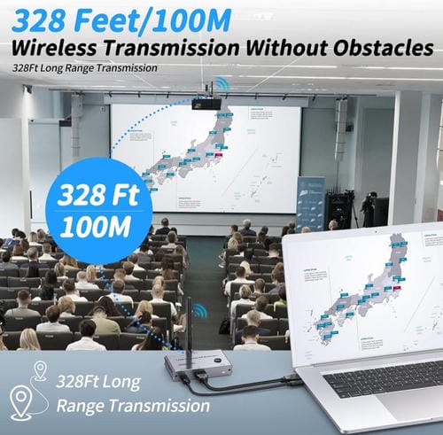 Extensor HDMI inalámbrico 2 en 1 4K 30 Hz 100 m transmisor y receptor punto a punto