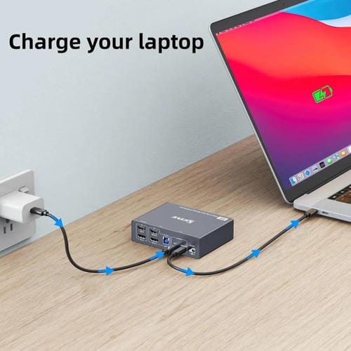 Conmutador KVM KVEVE KC-KVM202CH USB 3.0 doble monitor 4K 60 Hz (Enchufe australiano)