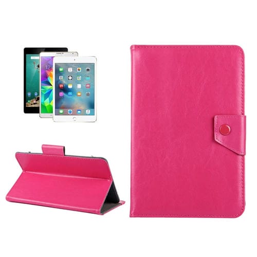 Funda de Cuero para Tabletas 9 Pulgadas con Textura Caballo Loco y Soporte para Onda V891W, Ramos I9S Pro, Win8, Colorfly I898W, I898A (Magenta)