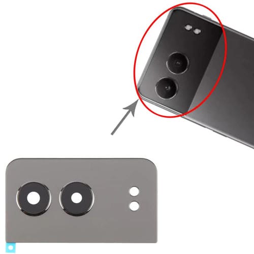 Capot d'objectif d'appareil photo arrière OnePlus Nord 4 (noir)