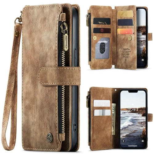 Para iPhone 15 Caseme C30 Funda de Cuero Multifuncional para Teléfono (Marrón) - MOVILSTORE