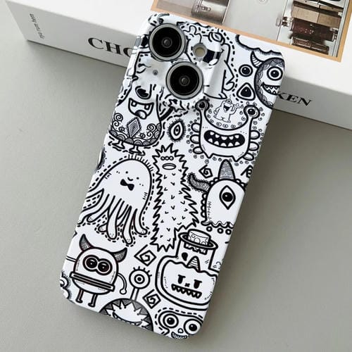 Para iPhone 15 Funda para Teléfono con Orificio Preciso para PC con Patrón Pintado (Monstruo de Botella) - MOVILSTORE