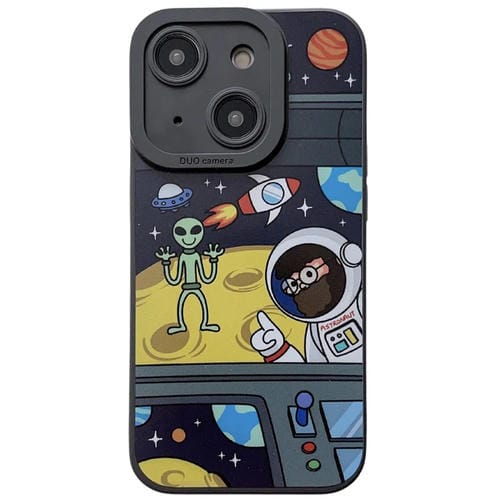 Para iPhone 15 Funda para TelĂ©fono de TPU con Ojos de Ăngel LĂquido (Negro) - MOVILSTORE