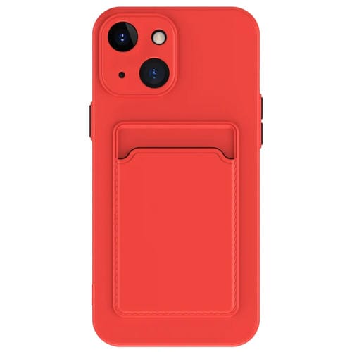 Para iPhone 15 Skin Feel Card Contraste Color Botón TPU Funda para Teléfono (Rojo) - MOVILSTORE