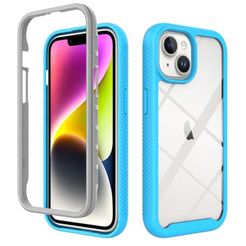 Para iPhone 15 Starry Sky Color Sólido Funda para Teléfono de PC Transparente TPU a Prueba de Golpes (Azul Cielo) - MOVILSTORE