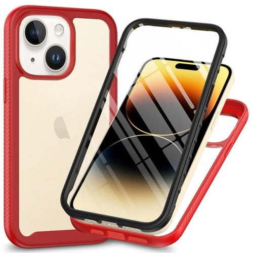 Para iPhone 15 Starry Sky Solid Color Series PC + Funda para Teléfono TPU con Película de Pet (Rojo) - MOVILSTORE