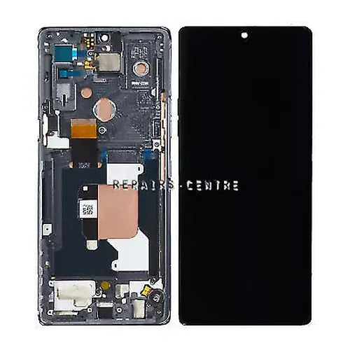 Écran complet original LG Velvet 5G Version USA avec cadre (argenté)