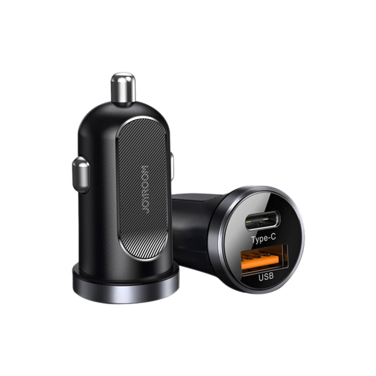 Joyroom C-A08 30W Mini Pd + Qc3.0 Cargador De Coche Inteligente De Doble Puerto (Negro)