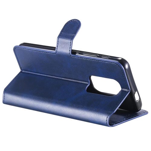 Para Motorola Moto G9 Play Classic Calf Texture PU + TPU Funda de cuero con tapa horizontal, con soporte, ranuras para tarjetas y billetera (azul)