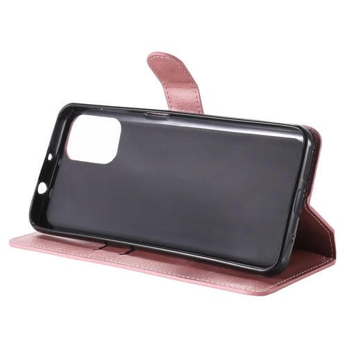 Para Motorola Moto G9 Plus Classic Calf Texture PU + TPU Funda de cuero con tapa horizontal, con soporte, ranuras para tarjetas y billetera (oro rosa)